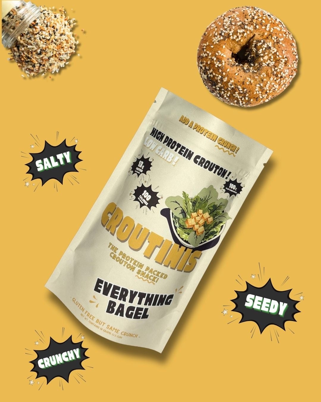 Everything Bagel - High Protein, Low Carb Croutons