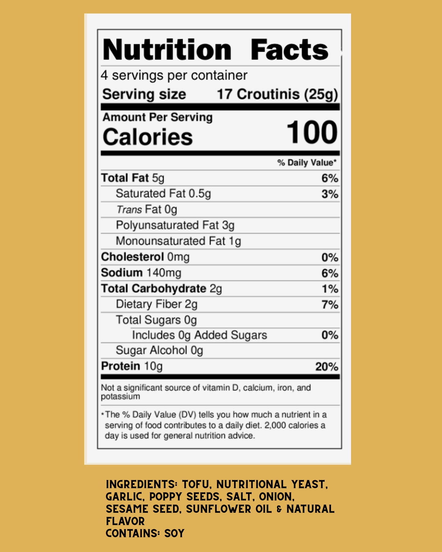Everything Bagel - Pantry Size (5oz) High Protein, Low Carb, Gluten Free Croutons