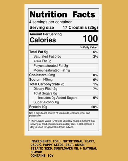 Everything Bagel - Pantry Size (5oz) High Protein, Low Carb, Gluten Free Croutons