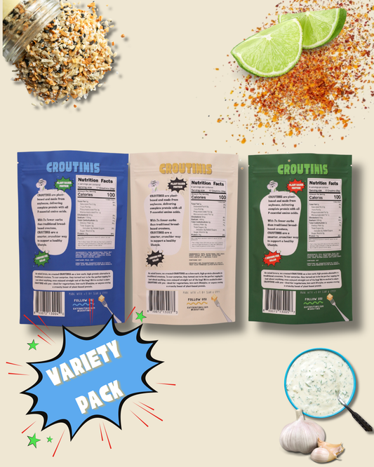 Variety Pack - Pantry Size (5oz), High Protein, Low Carb, Gluten Free Croutons