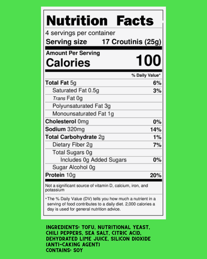 Chili Lime - Pantry Size (5oz), High Protein, Low Carb, Gluten Free Croutons
